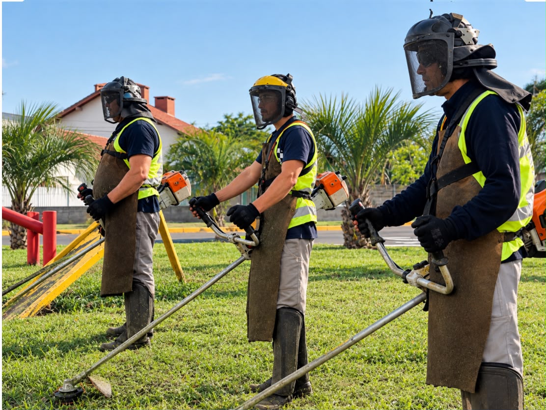 Equipe de jardinagem da Caroldo em campo